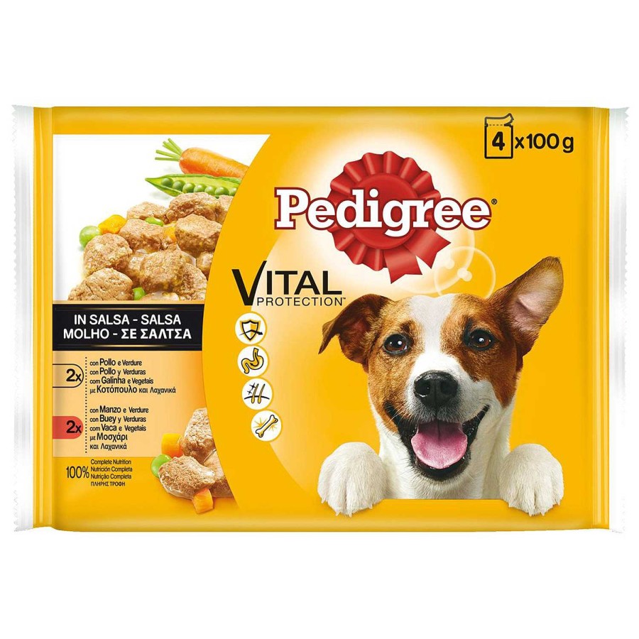 Perros Pedigree | Pedigree Comida H Meda Perros Sabor Pollo Y Buey Con Verduras En Salsa