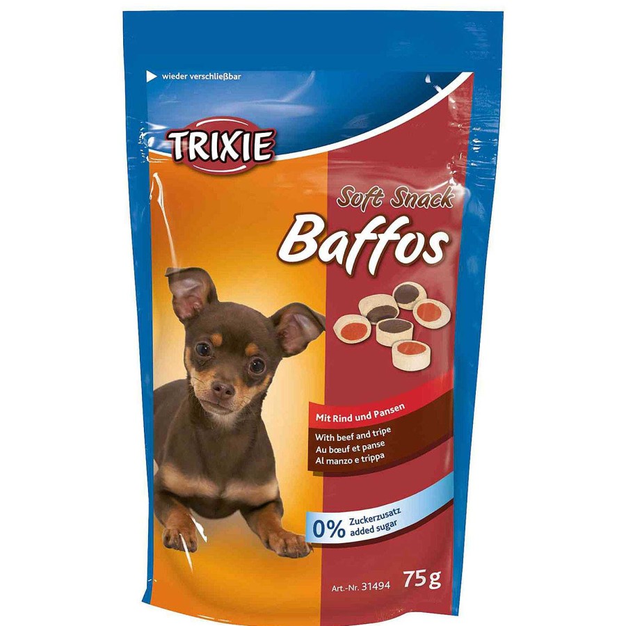 Perros Trixie | Soft Snack Baffos, 75 G, Ternera Y Tripa