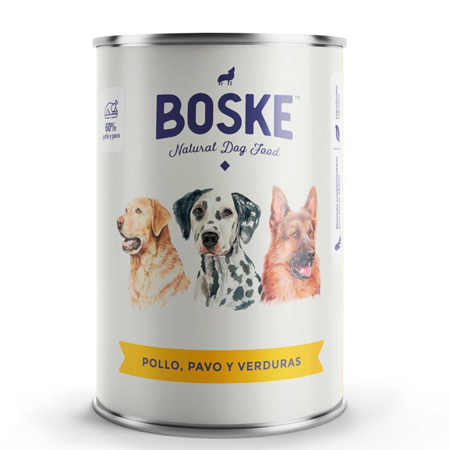 Perros Boske | Boske Low Grain Pollo, Pavo Y Verduras Alimento H Medo Para Perro - Lata