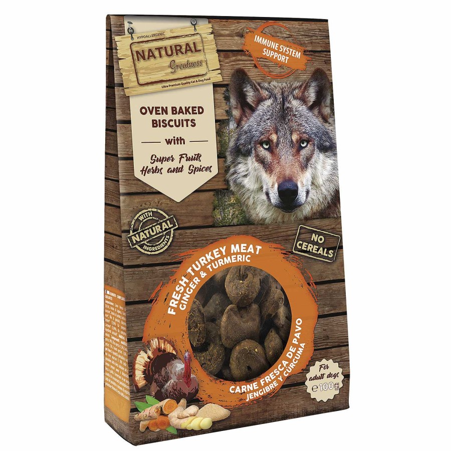 Perros Natural Greatness | Natural Greatness Galletas Horneadas Immune System Support Con Jengibre Y C Rcuma