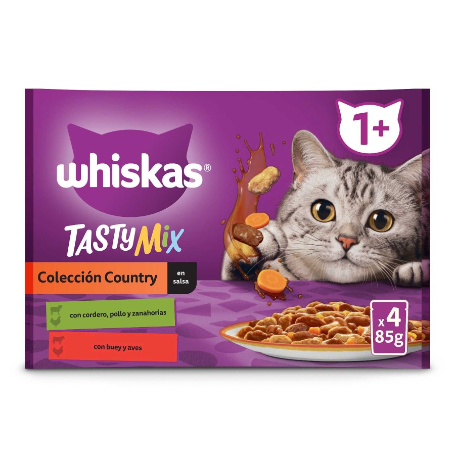 Gatos Whiskas | Whiskas Tasty Mix Comida H Meda Para Gatos Adultos Colecci N Country En Salsa