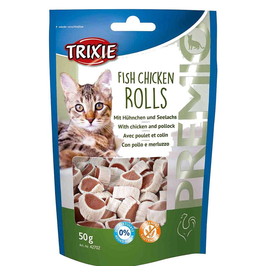 Gatos Trixie | Premio Rolls, Pollo/Merluza, 50 G