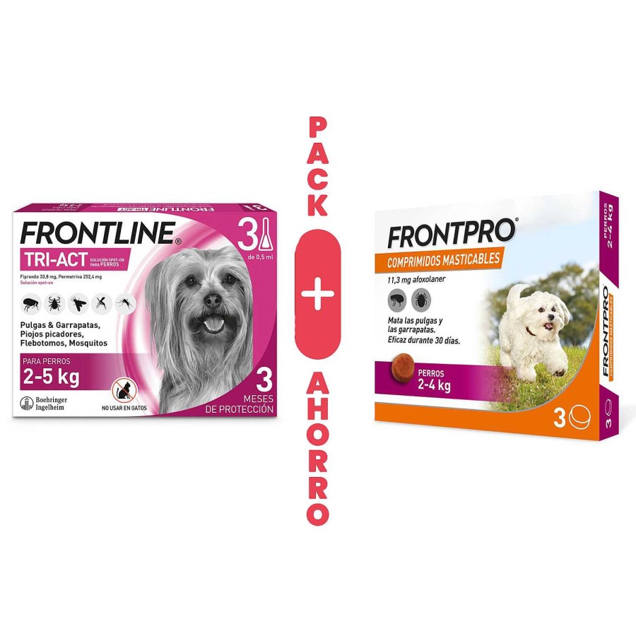 Perros Boehringer | Pack Frontline De 2 A 5 Kg + Frontpro 2-4 Kg