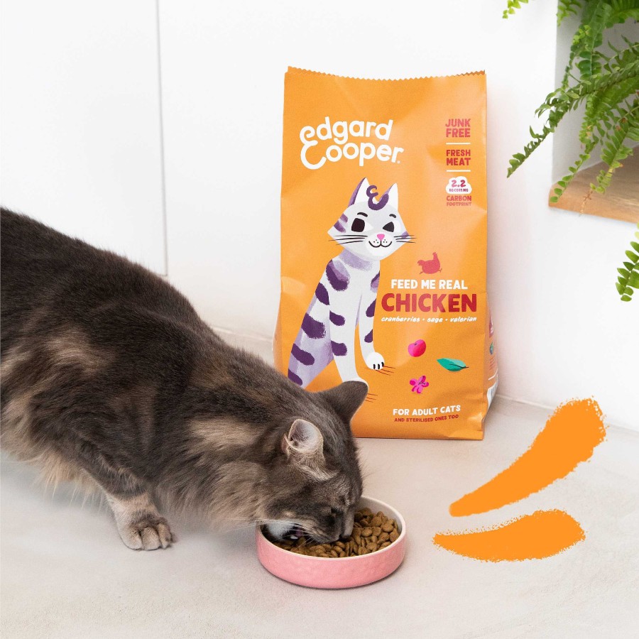 Gatos Edgard & Cooper | Edgard & Cooper, Pienso Sin Cereales Con Pollo Fresco Para Gato Adultos