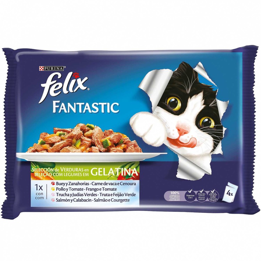 Gatos Felix | Purina Felix Selecci N De Verduras En Gelatina