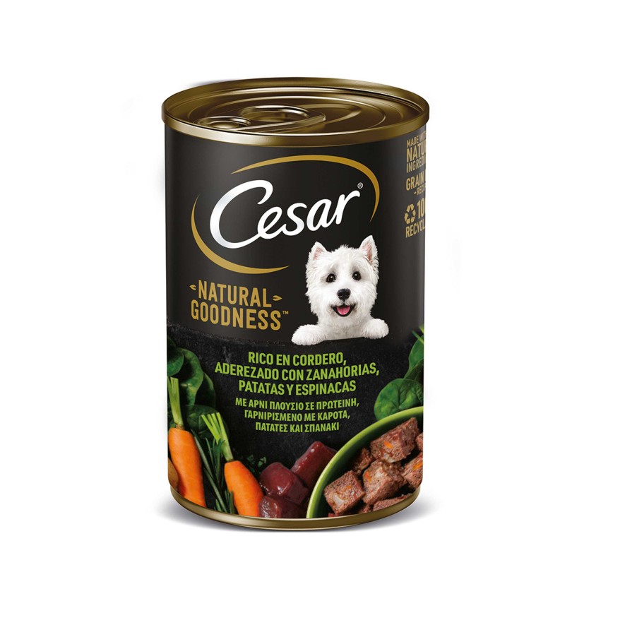 Perros Cesar | Cesar Natural Goodness Comida H Meda Para Perros Adultos En Lata Con Cordero, Zanahorias, Patatas Y Espinacas