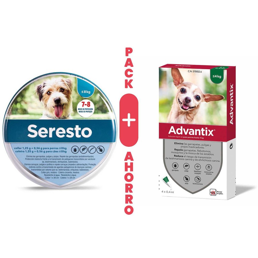 Perros Elanco | Pack Seresto Menos De 8 Kg + Advantix Hasta 4 Kg