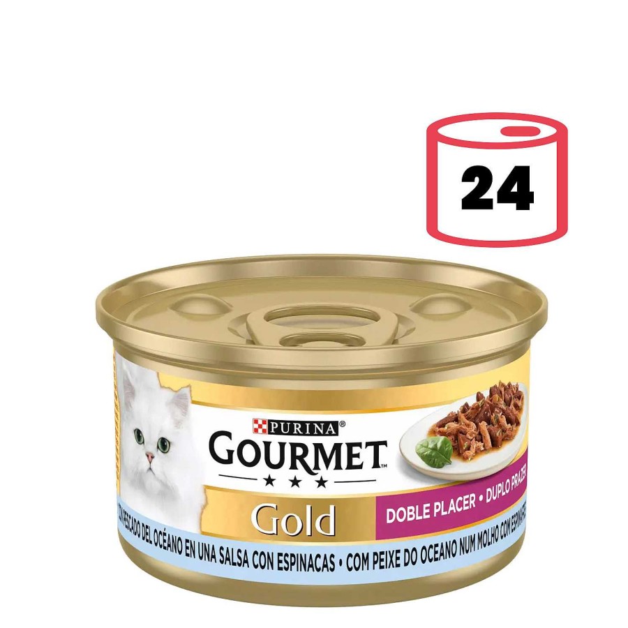 Gatos Gourmet | Purina Gourmet Gold Doble Placer Con Peces Del Oc Ano Y Espinacas