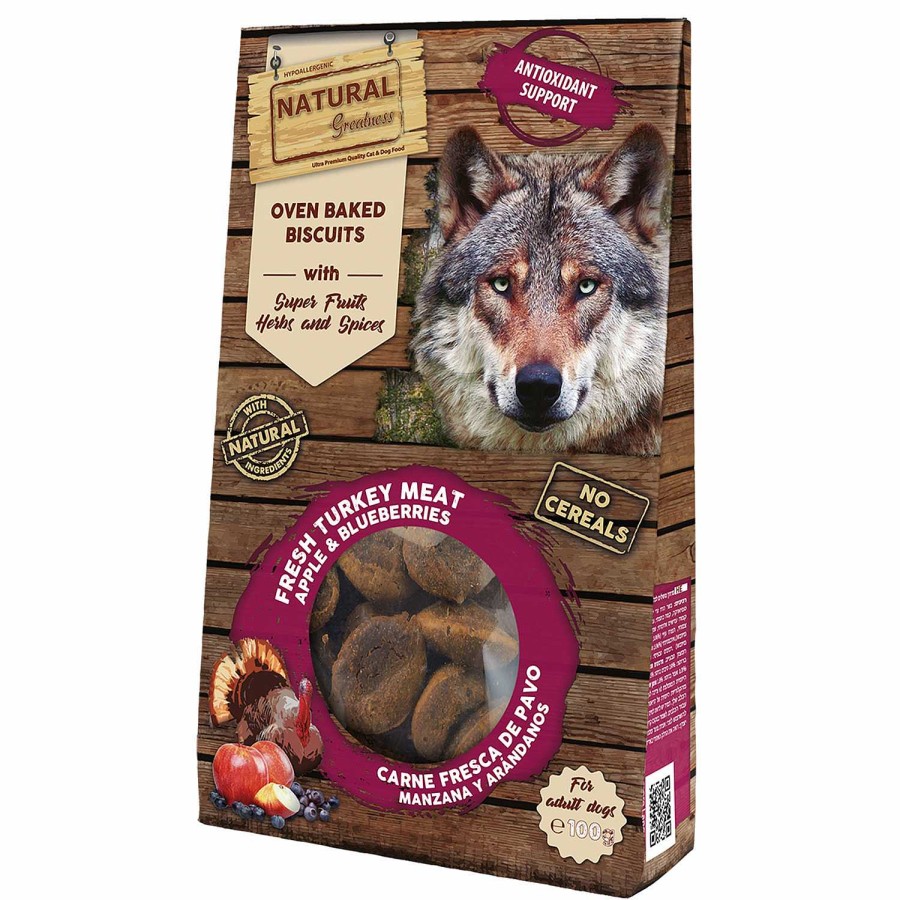 Perros Natural Greatness | Natural Greatness Galletas Horneadas Antioxidant Support Con Manzana Y Ar Ndanos