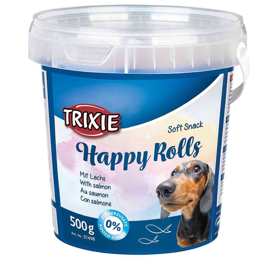 Perros Trixie | Bote Soft Snack Happy Rolls, 500 G, Salm N