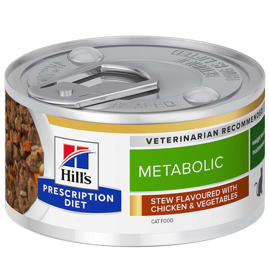 Gatos Hill´s | Hill'S Prescription Diet Metabolic Alimento H Medo Estofado Para Gatos Con Pollo Y Verduras A Adidas - Lata