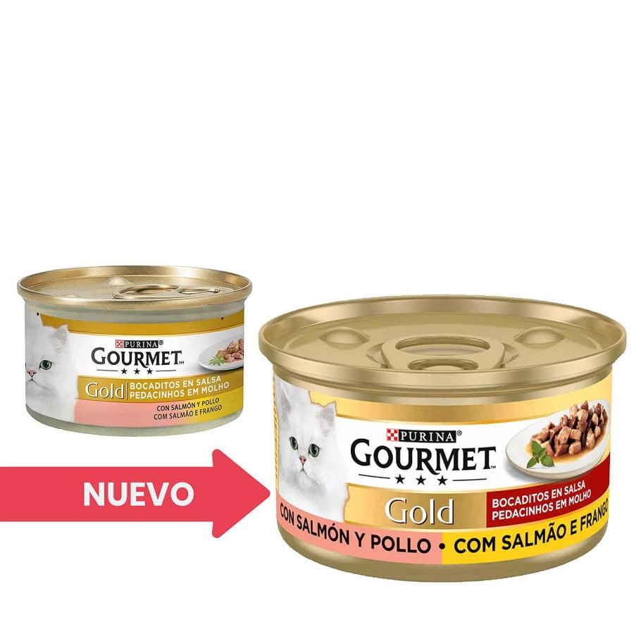 Gatos Gourmet | Purina Gourmet Gold Bocaditos En Salsa Con Salm N/Pollo