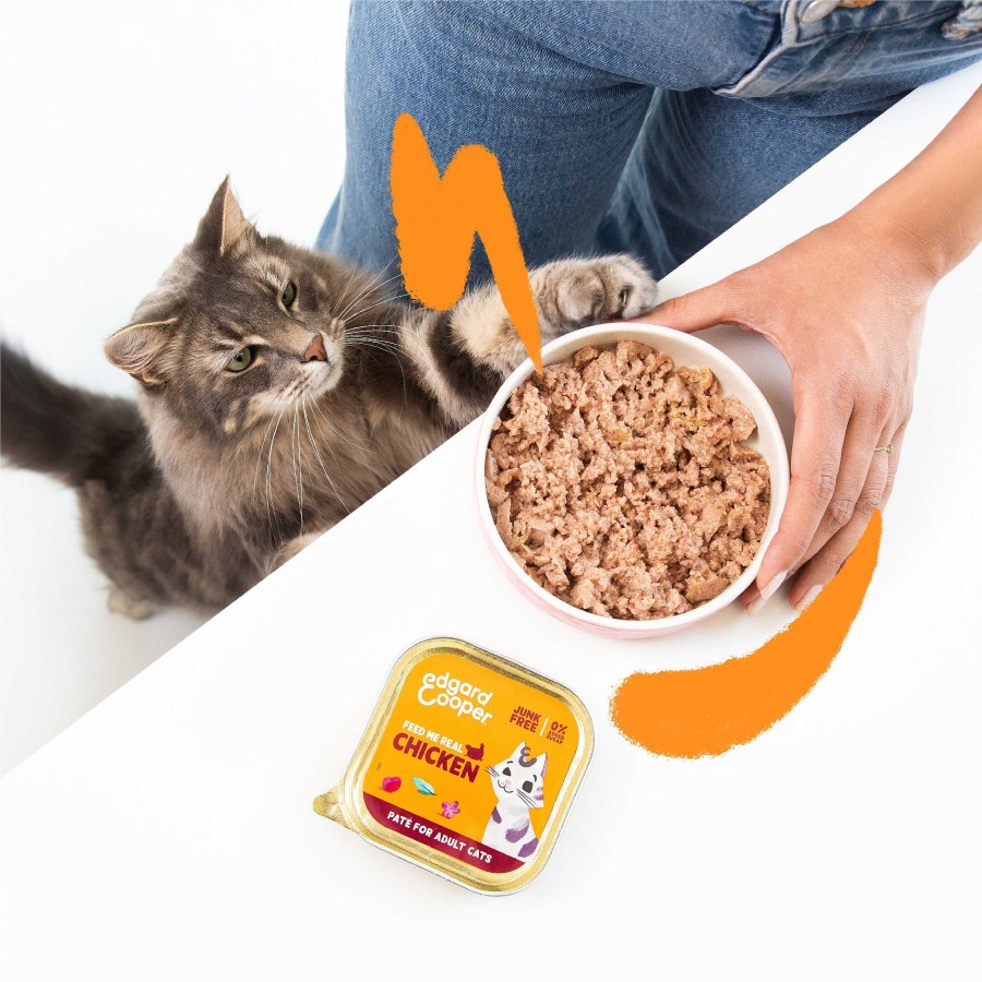 Gatos Edgard & Cooper | Edgard & Cooper, Pack 16 Tarrinas Sin Cereales Con Pollo De Corral Para Gatos