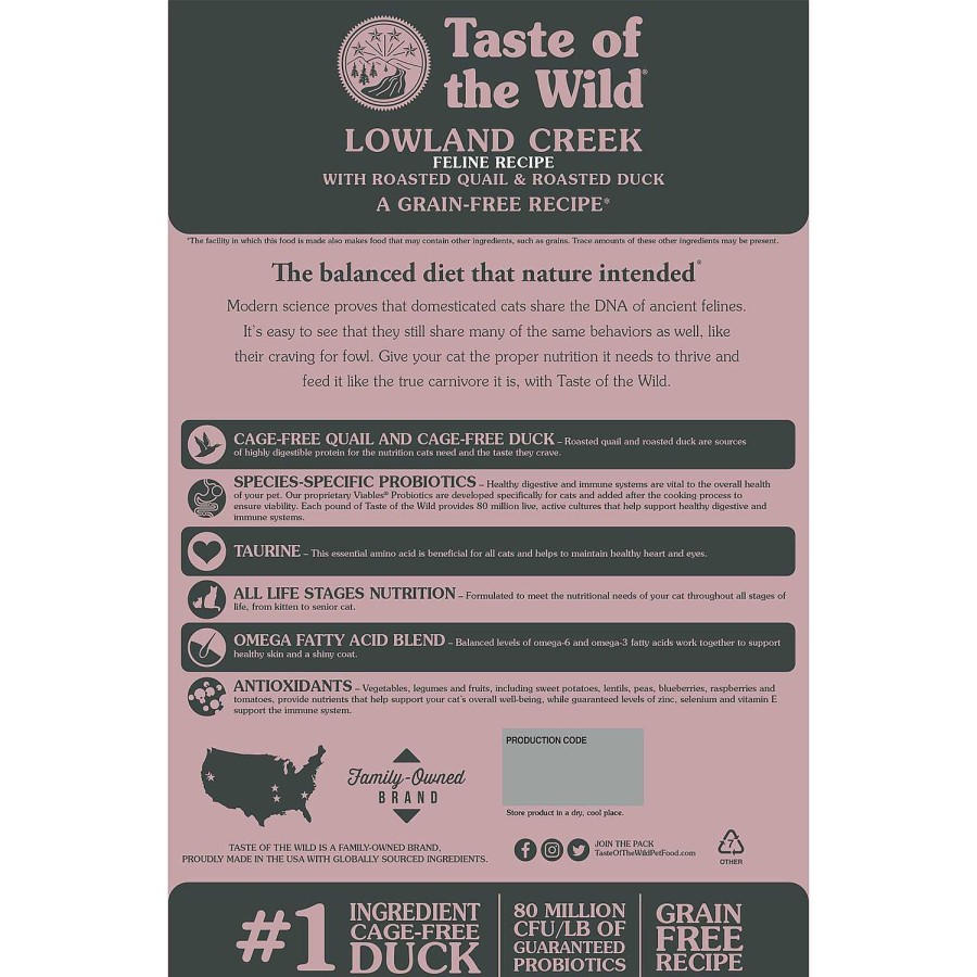 Gatos Taste of the Wild | Taste Of The Wild Grain Free Lowland Creek Gato Codorniz