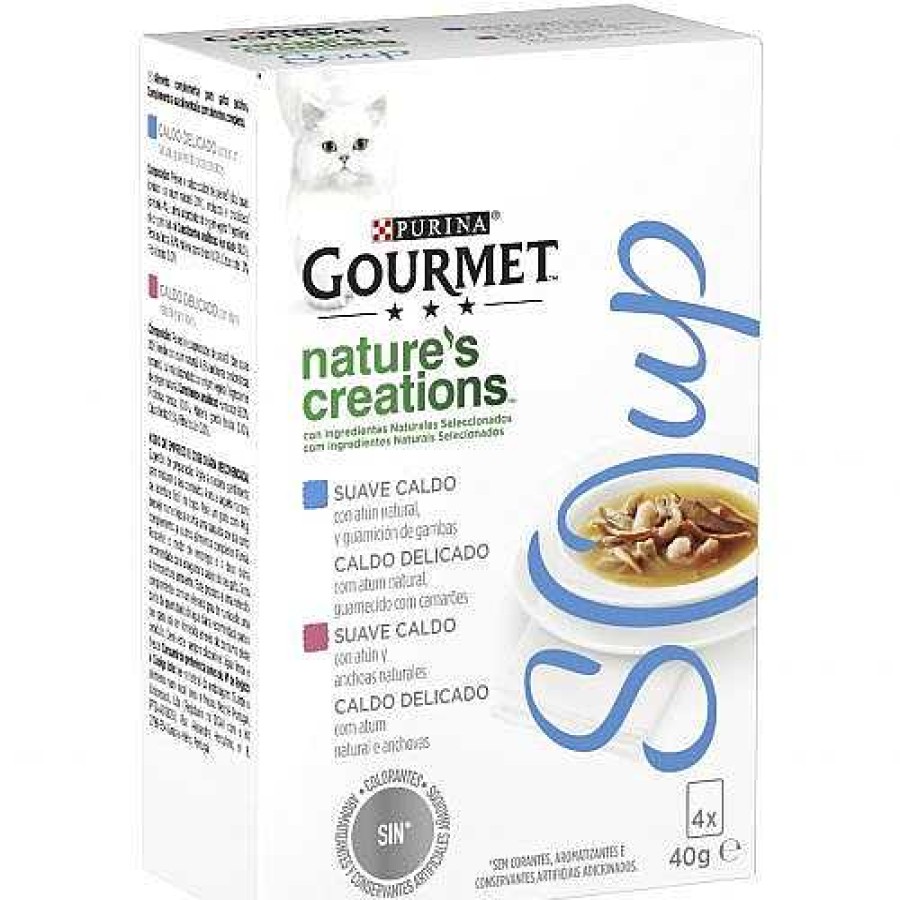 Gatos Gourmet | Purina Gourmet Nature'S Creations Soup At N Natural Servido Con Gambas Y At N Natural Y Anchoas