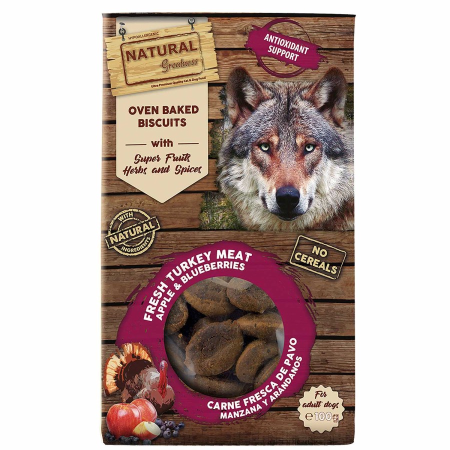 Perros Natural Greatness | Natural Greatness Galletas Horneadas Antioxidant Support Con Manzana Y Ar Ndanos