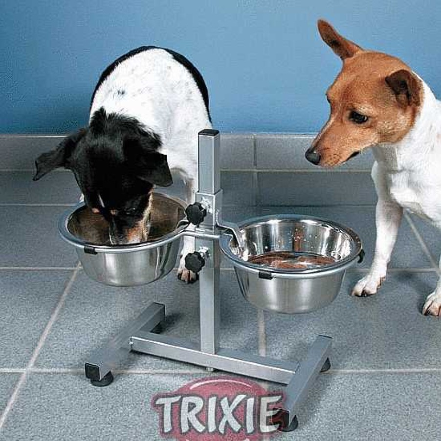 Perros Trixie | Barra Con 2 Comederos Regulable