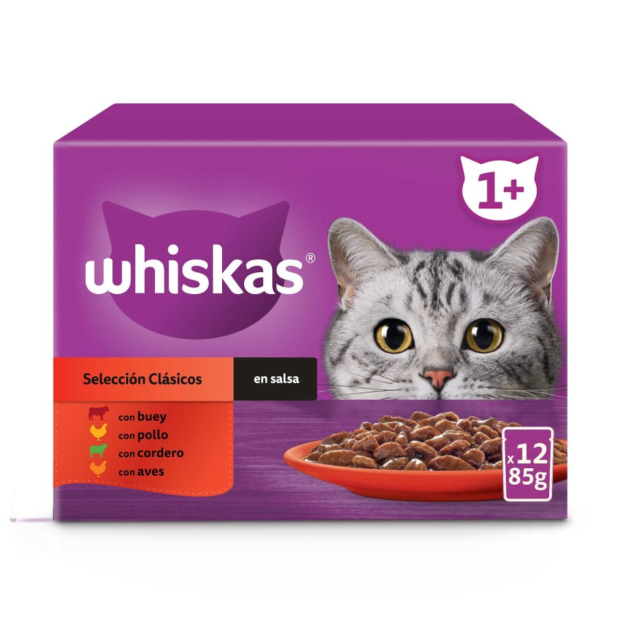 Gatos Whiskas | Whiskas Comida H Meda Para Gatos Adultos Selecci N Cl Sicos En Salsa Multipack