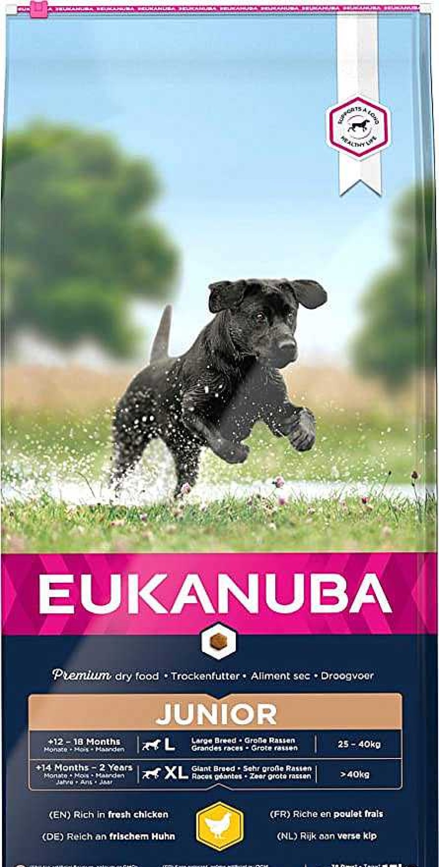 Perros Eukanuba | Eukanuba Junior, Rico En Pollo Fresco. Exclusivo Alimento Seco Para Cachorros De Razas Grande Y Gigantes